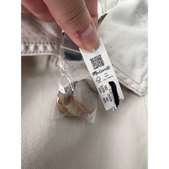 NWT Madewell Women's Belted Trench Coat in Drapey Twill Muted Stone Size XXS - Picture 9 of 16